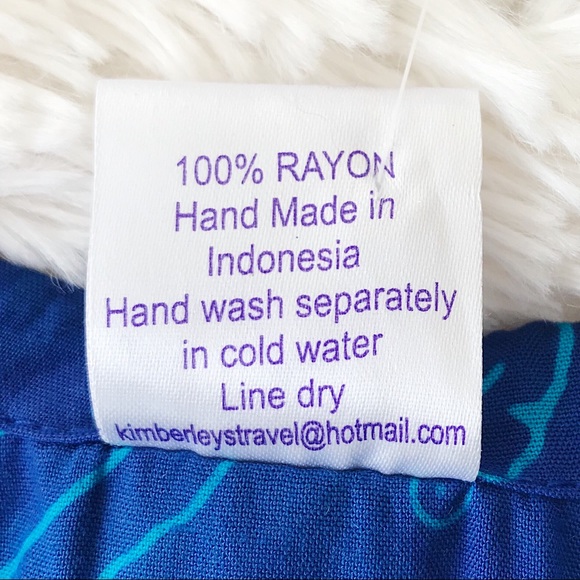 Blue peasant blouse size small short sleeves - Picture 6 of 6